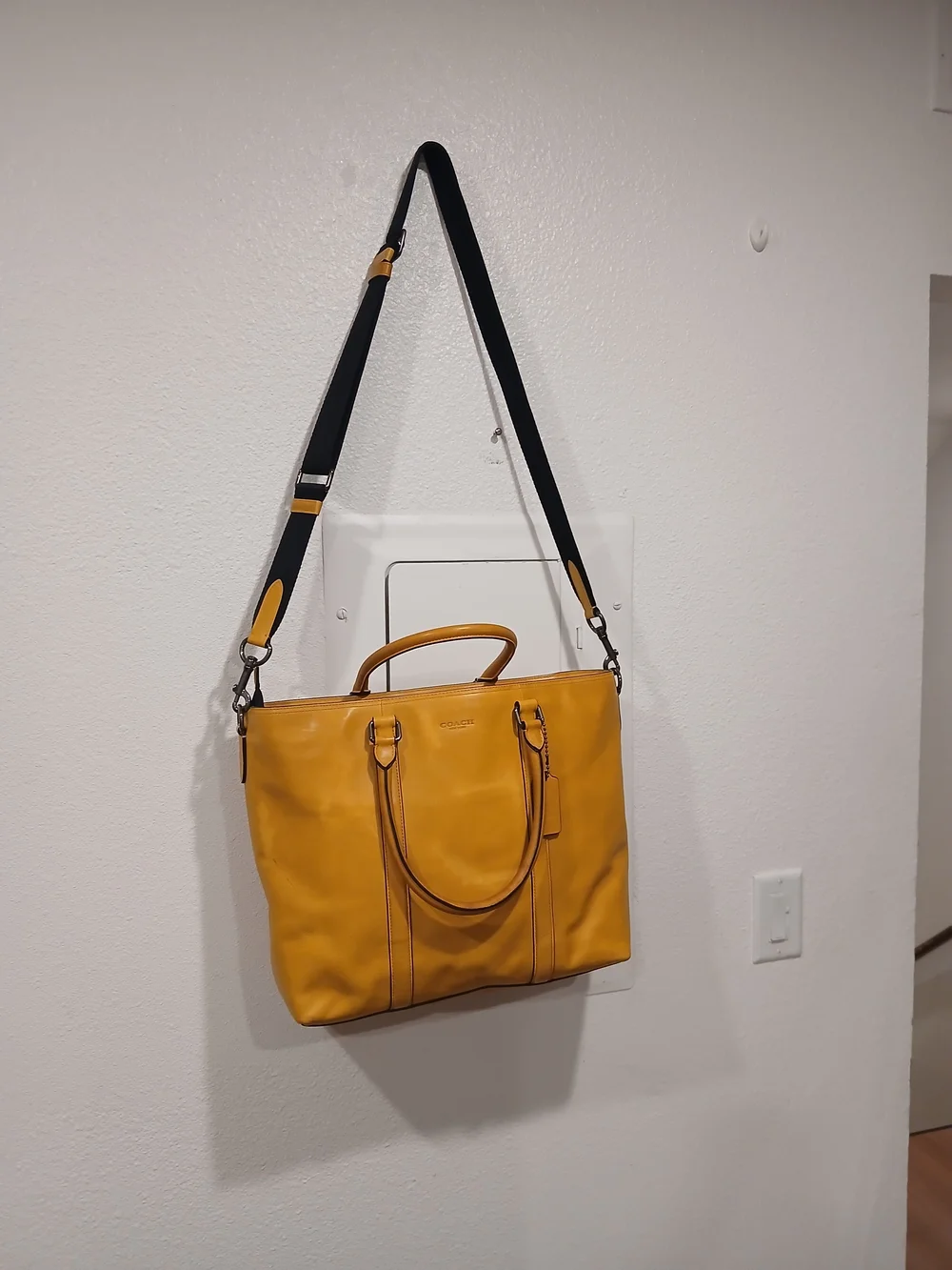 Coach Bleecker Legacy Tote  Caramel Brown